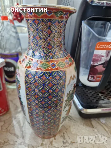 Японска ваза ръчно рисувана, снимка 3 - Вази - 48793652