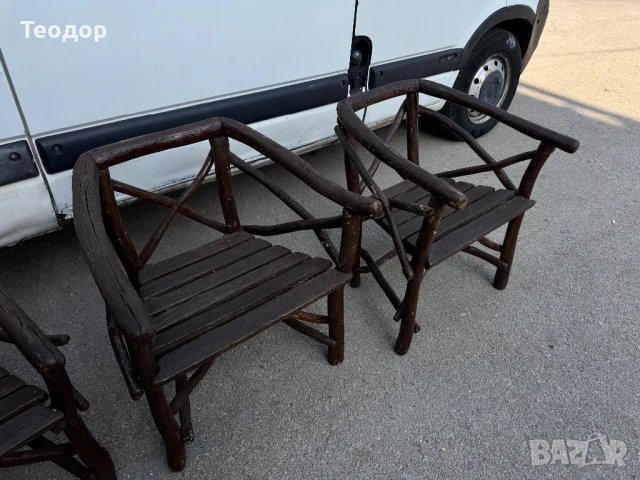 Комплект столове с маса Ръчна изработка , снимка 8 - Маси - 50732885