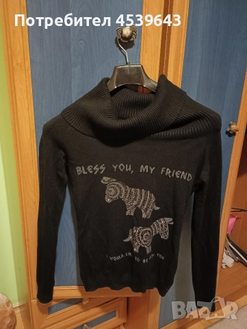 Дамски пуловер с поло яка със слончета, снимка 9 - Блузи с дълъг ръкав и пуловери - 52868072