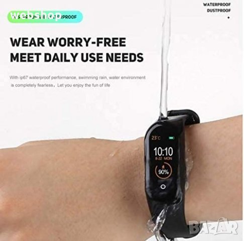 Смарт часовник M4 Band, Bluetooth, Sport smartwatch M4, Smart bracelet, фитнес гривна, снимка 4 - Смарт часовници - 35997188