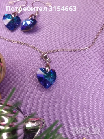 Комплект колие и обици , снимка 3 - Бижутерийни комплекти - 52772988