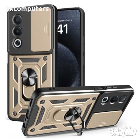 Oppo A80 5G / A3 Pro 5G Удароустойчив Ring Holder with Slide Camera Lid/ PC + TPU/ Kickstand Калъф и, снимка 2 - Калъфи, кейсове - 50738723