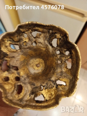 Масивни старинни ръчно изработени свещници, снимка 3 - Антикварни и старинни предмети - 53843946