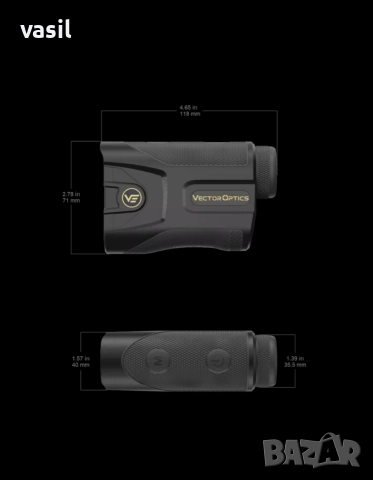 Лазерен далекомер Vector Optics Paragon 7×25 Gen 3 OLED, снимка 5 - Оборудване и аксесоари за оръжия - 52916620