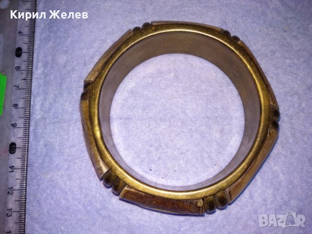 СТАРА БРОНЗОВА ТИБЕТСКА ТРАДИЦИОННА ЕТНО ГРИВНА с КАМИЛСКА КОСТ РЪЧНА ИЗРАБОТКА 16702, снимка 6 - Антикварни и старинни предмети - 41202239