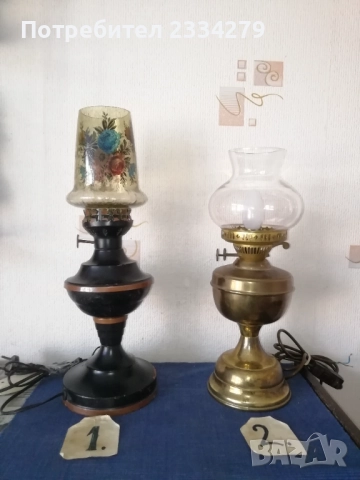 Стари настолни нощни лампи, тип газени, снимка 3 - Настолни лампи - 52062870