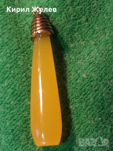 СТАРА АРТ НУВО СТИЛ ВИСУЛКА МЕДАЛЬОН БРОНЗ и ТОПАЗ ЮВЕЛИРНО РЪЧНО ШЛИФОВАН 60331, снимка 9 - Антикварни и старинни предмети - 35596737