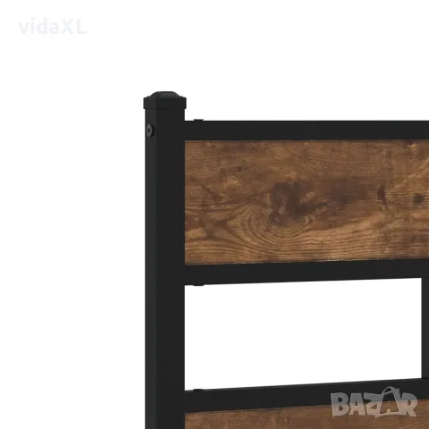 vidaXL Метална рамка за легло, без матрак, опушен дъб, 75x190 см, снимка 7 - Спални и легла - 56147482