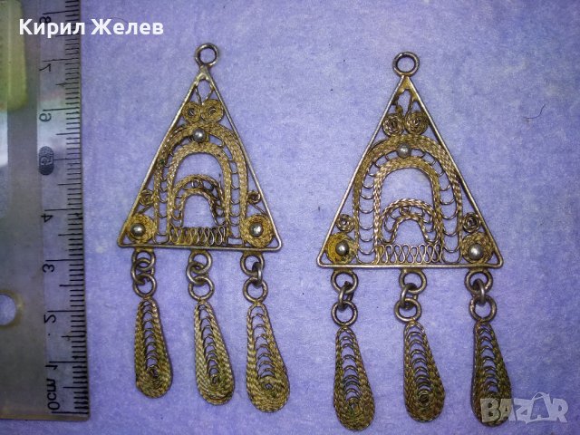 ПРЕКРАСНИ СТАРИННИ ВЪЗРОЖДЕНСКИ ОБЕЦИ ФИЛИГРАННО СРЕБРО ВИСОКА ПРОБА МАЙСТОРСКА РЪЧНА РАБОТА 40597, снимка 16 - Антикварни и старинни предмети - 42601260