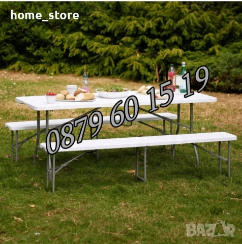 Сгъваема пейка за кетъринг 180 cм за 4 човека, снимка 4 - Градински мебели, декорация  - 53737315