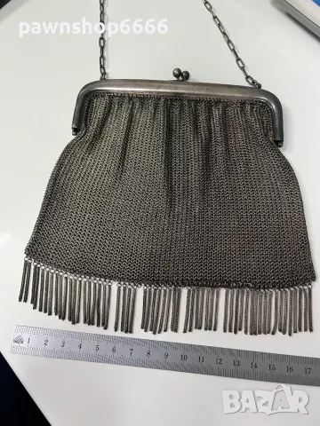 Антична метална чантичка сребро и алпака, снимка 2 - Колекции - 49206272