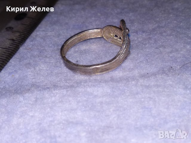 СТАРИНЕН СРЕБЪРЕН ПРЪСТЕН ФИЛИГРАННО СРЕБРО 950 ПРОБА РЪЧНА МАЙСТОРКА ФИНА ИЗРАБОТКА 17105, снимка 12 - Антикварни и старинни предмети - 41342143