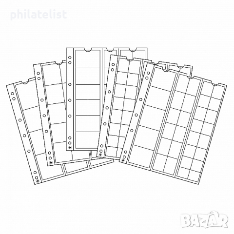 Optima F - папка с касета/ калъф от еко кожа с 5 листа за монети - син, снимка 2 - Нумизматика и бонистика - 36323316