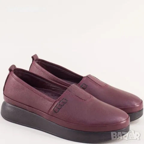 Дамски анатомични обувки от естествена кожа в бордо 