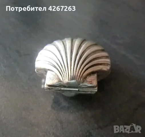 Малка сребърна кутийка мида, снимка 4 - Статуетки - 50945808