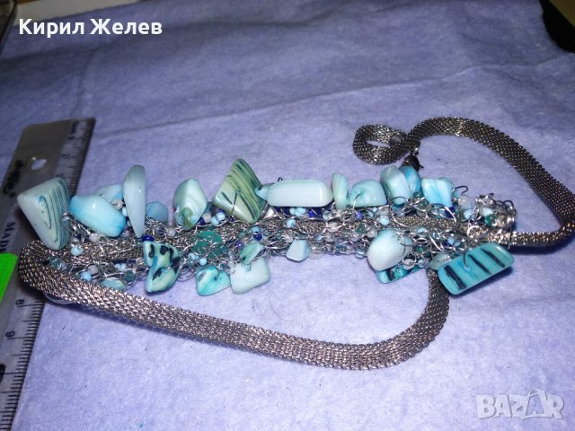 ПРЕКРАСНА ОГЪРЛИЦА от КРАЛСКИ СЕДЕФ МЪНИСТА и ПЛАНИНСКИ КРИСТАЛ и СРЕБРИСТ МЕТАЛ 38918, снимка 9 - Колиета, медальони, синджири - 41837020