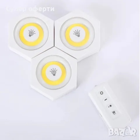 Интелигентна LED нощна лампа с дистанционно управление и сензор за движение, снимка 2 - Лед осветление - 48682451