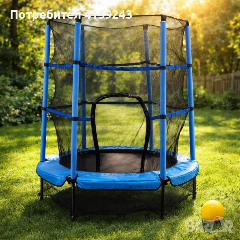 Мини батут с мрежа за безопасност – Компактен и забавен избор за деца, снимка 3 - Други - 53054617