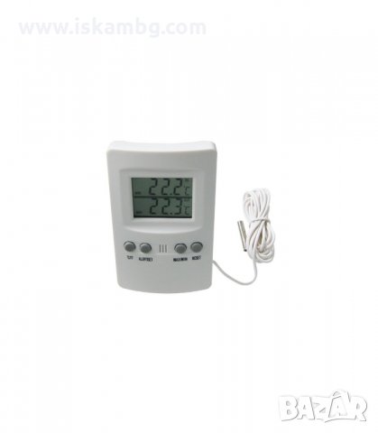 ЕЛЕКТРОНЕН СТАЕН ТЕРМОМЕТЪР ВЪНШНА И ВЪТРЕШНА ТЕМПЕРАТУРА - код 0118