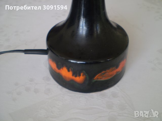 стара керамична лампа със рисуван абажур , снимка 16 - Антикварни и старинни предмети - 39776863