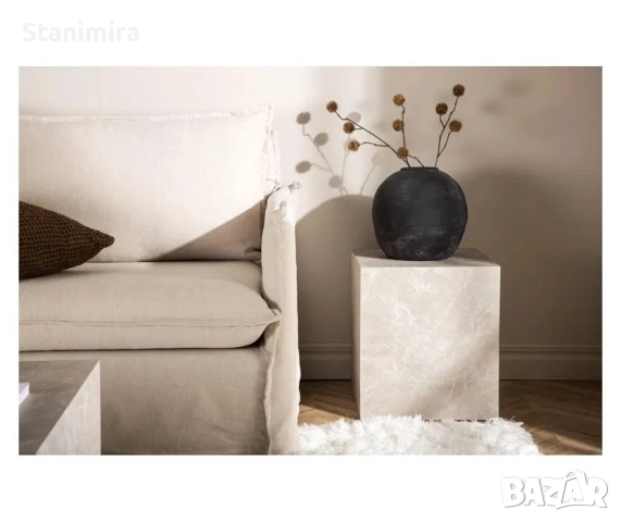 Продавам нова модерна квадратна маса за кафе, цвят бежов, снимка 9 - Маси - 51492187