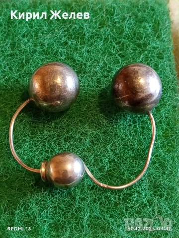 Стари ретро сребърни обеци тип Топче винтидж стил 38222, снимка 3 - Обеци - 52933736