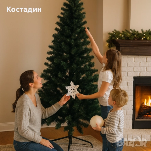 Коледна елха с естествен вид и лесен монтаж - 180см, снимка 2 - Други - 52448607