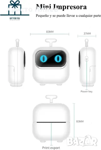 Мини термо принтер детски принтер с мигащи очи 3 цвята, снимка 6 - Други - 50083916