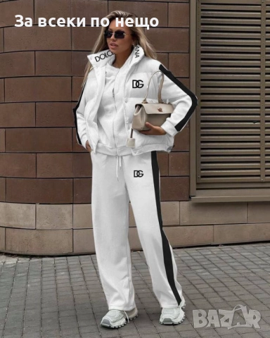 Dolce&Gabbana Дамски Бял Спортен Комплект От 3 Части🔝Дамски Спортен Екип Долче И Габана Код A1095
