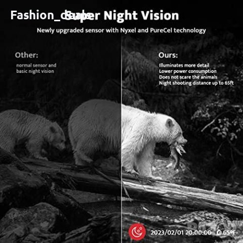 Нова водоустойчива ловна камера за диви животни Нощно виждане Лов Сигурност, снимка 6 - Други спортове - 41930151