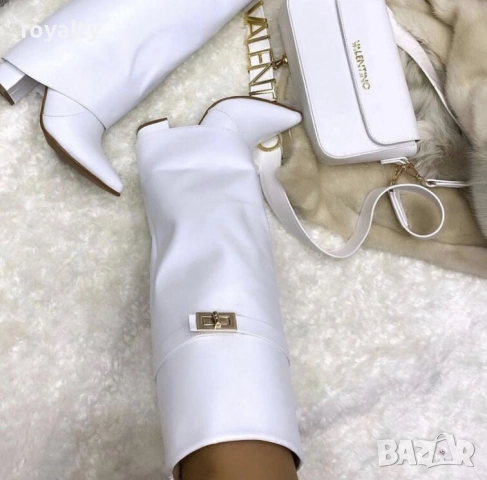 Ботуши на ток - бяла кожа, снимка 3 - Дамски ботуши - 52281924