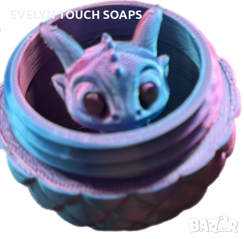 3D принт 3D Morph Lab - Яйце с бебе дракон, scale, синьо-розово