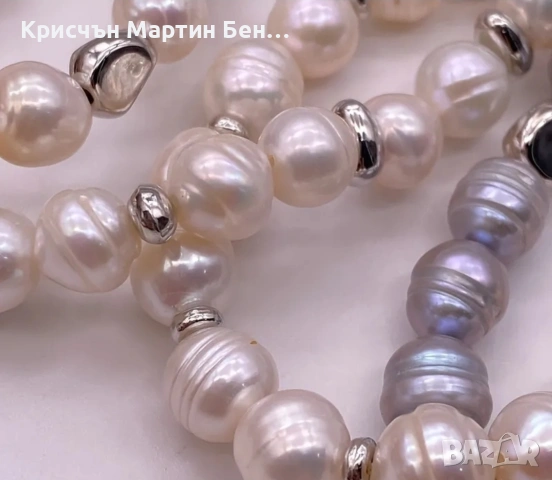Гривна с Естествени сладководни перли , снимка 4 - Гривни - 53834749