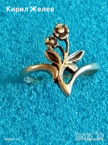 Сребърен Арт пръстен във флорален стил Бел Епок артистичен 53030, снимка 4 - Пръстени - 53069213