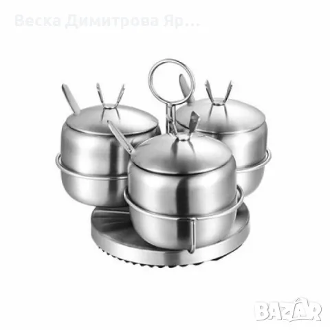 Комплект буркани за подправки от неръждаема стомана, снимка 2 - Аксесоари за кухня - 48347269