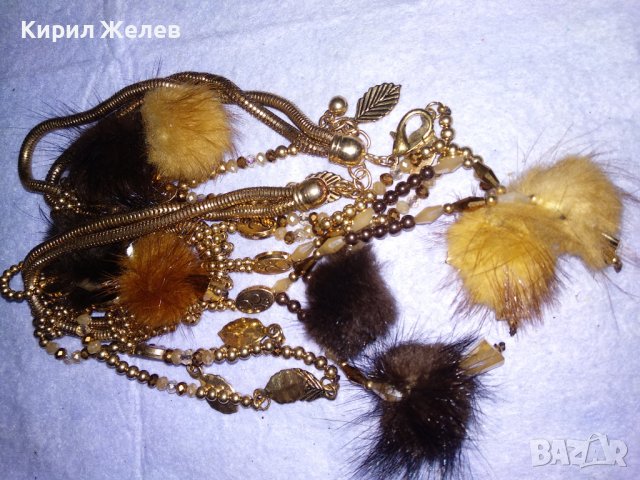 ШАРМАНТНА ВИНТИДЖ АРТ с ПОЗЛАТА ОГЪРЛИЦА от БЛАГОРОДНА СТОМАНА и ПУХЧЕТА 9308, снимка 14 - Колиета, медальони, синджири - 41860894