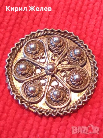 СТАРИННО ФИЛИГРАННО СРЕБРО БИЖУ АПЛИКАЦИЯ ВЪЗРОЖДЕНСКО РЪЧНА ЮВЕЛИРНА ИЗРАБОТКА 3598