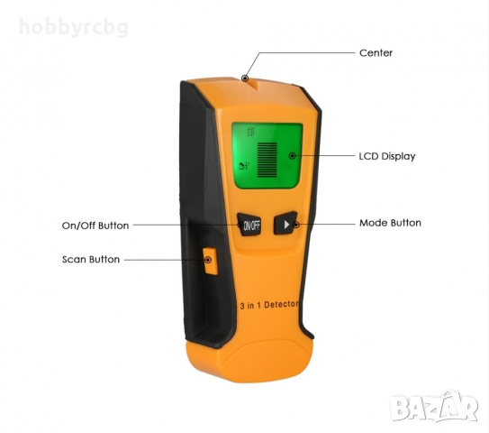 Цифров скенер за стена, детектор за дърво, метали, кабели, снимка 10 - Друга електроника - 36035620