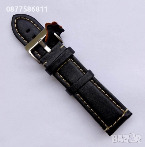 НОВА КОЖЕНА КАИШКА ОБШИТА С БЯЛ ШЕВ/КОНЕЦ.ЛУКСОЗНИ КОЖЕНИ КАИШКИ ЗА ЧАСОВНИЦИ С БЯЛ ТИГЕЛ. KAISHKA, снимка 16 - Каишки за часовници - 51612177