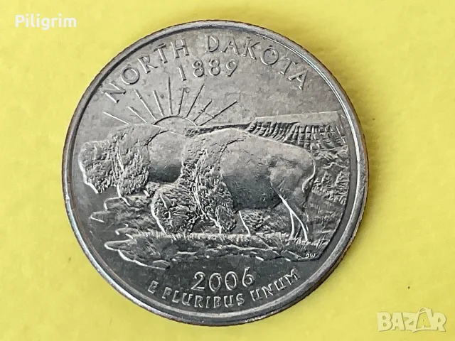 САЩ 25 цента 2006 г. (Р), North Dakota.