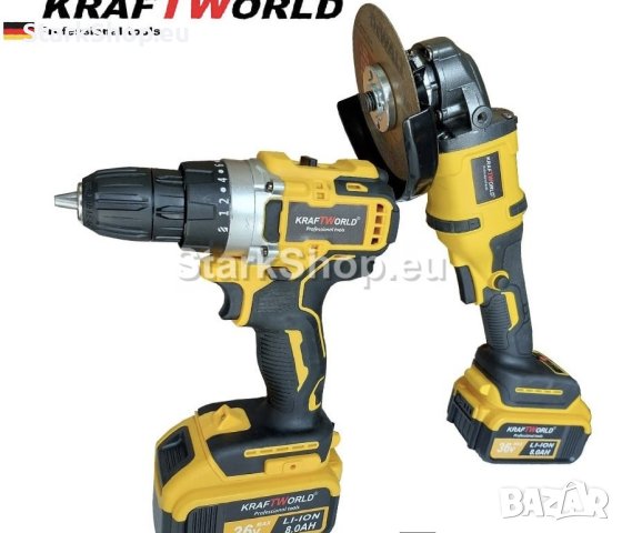 Акумулаторен ударен винтоверт 36V 8.0 Ah и Aкумулаторен безчетков ъглошлайф 36V 8.0 Ah, снимка 3 - Други инструменти - 41669991