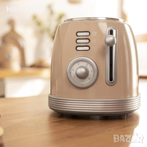 Тостер Cecotec Vintage 800, 2 слота, 850 W, бежов