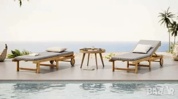 Висококачествен шезлонг от акациева дървесина , снимка 6 - Градински мебели, декорация  - 49732573