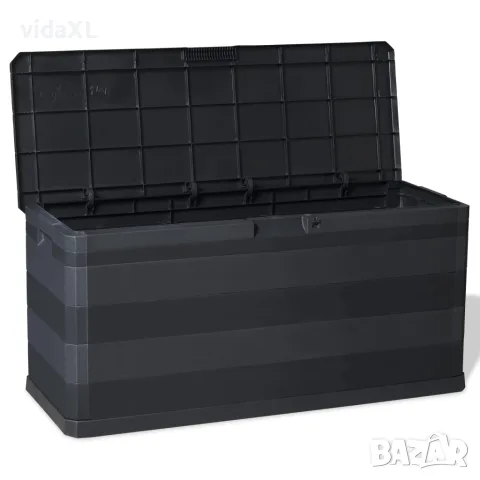 vidaXL Градинска кутия за съхранение, черна, 117x45x56 см, снимка 6 - Ракли - 56147496