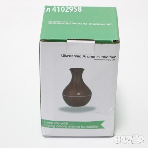 Дифузер за овлажняване и ароматизация на въздуха с USB и 7 цветни светлини, снимка 4 - Други - 53099585
