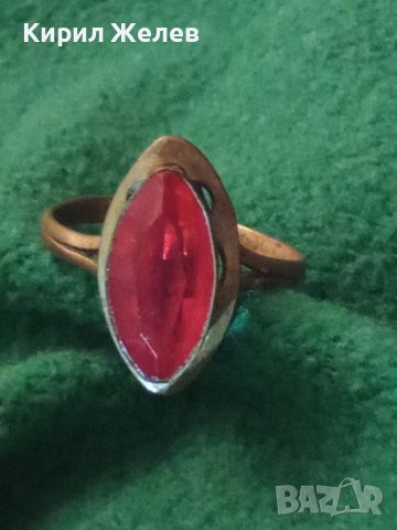 СТАРИНЕН МЕДЕН ПРЪСТЕН със СКЪПОЦЕНЕН КАМЪК ЮВЕЛИРНО РЪЧНО ФАСЕТИРАН ГОЛЯМ НАТУРАЛЕН ГРАНАТ 26726 , снимка 2 - Антикварни и старинни предмети - 36771188