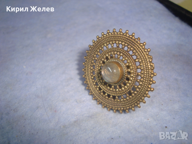 КРАСИВ ЕФЕКТЕН БРОНЗОВ АЖУРЕН СКЪПОЦЕНЕН АРТ ДЕКО РЕГУЛИРУЕМ ПРЪСТЕН 26422, снимка 9 - Пръстени - 36419158