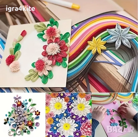 КОМПЛЕКТ ЗА КВИЛИНГ -  „Направи си сам“ - произведения на изкуството върху хартия, снимка 5 - Други - 52516122