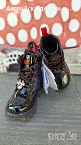 Английски детски боти-светещи  Мини Маус , снимка 3 - Детски боти и ботуши - 51851045