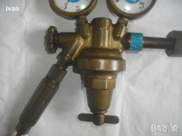 EWO Немски РЕДУЦИР ВЕНТИЛ ЗА КИСЛОРОД ЗА ОКСИЖЕН Старо качество Масивен с 2 манометъра 0-315 бара, снимка 5 - Други инструменти - 47545834